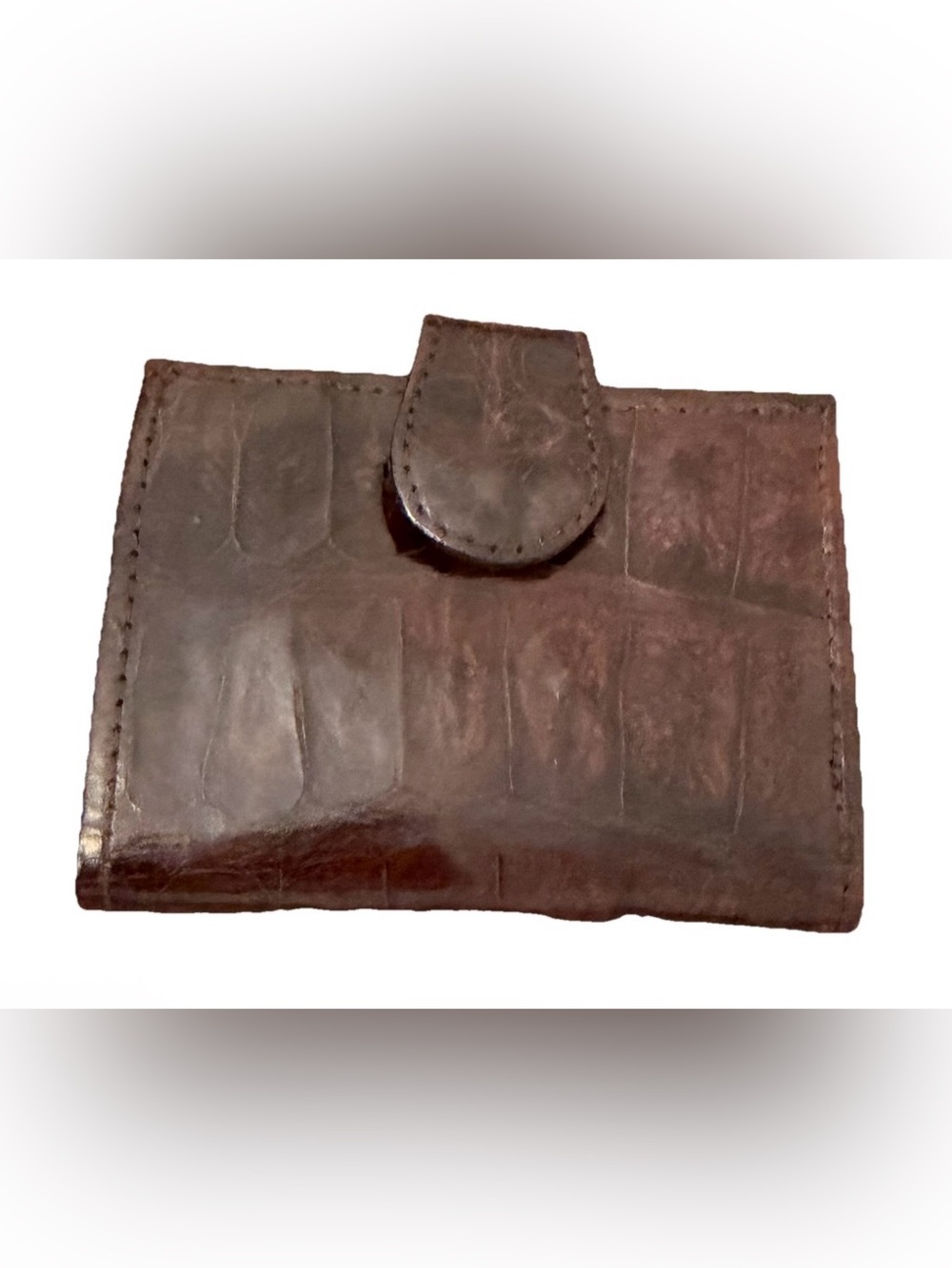 Genuine Alligator Skin Brown Leather Men’s Wallet - Classic Bifold Style NWT